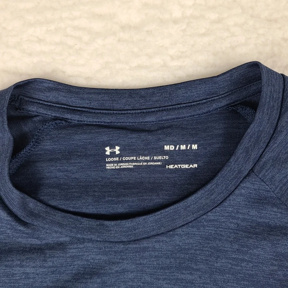 Under Armour Shirt Mens Medium‎ Navy Blue Loose Heatgear Performance T-Shirt